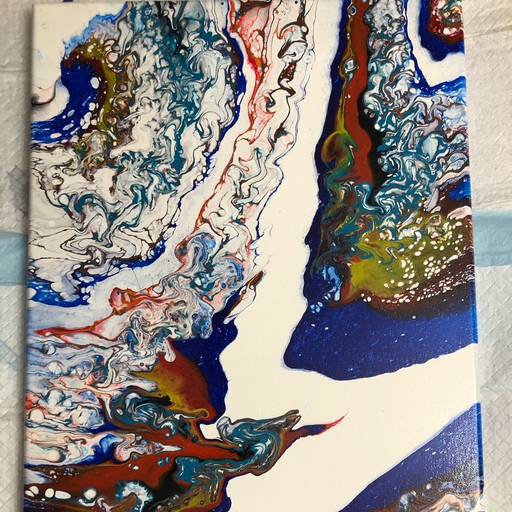 12x24 acrylic paint pour.